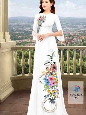Vải Áo Dài Hoa In 3D AD HLAD2979 32